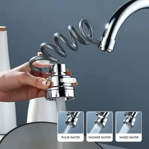 360° Rotating Kitchen Faucet Extender | Anti-Splash & Water-Saving Tap Sprayer