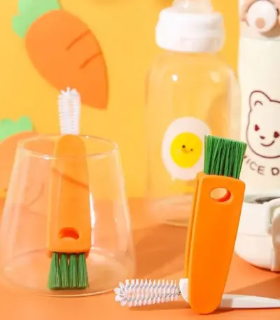 Mini 3-in-1 cleaning brush set for bottles and lids - obeepo.in