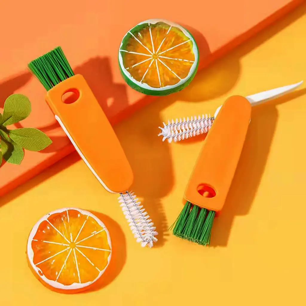 Mini 3-in-1 cleaning brush set for bottles and lids - obeepo.in