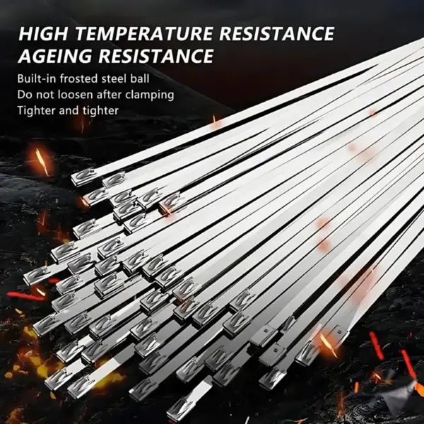 StainlessPro stainless steel self-locking cable ties for solar and industrial use - Obeepo.in