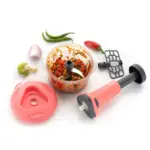 2-in-1 push chopper with stainless steel blades and 800ml bowl - obeepo.in