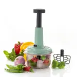2-in-1 push chopper with stainless steel blades and 800ml bowl - obeepo.in