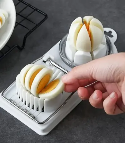 2-in-1 Stainless Steel Egg Slicer for Hard-Boiled Eggs - obeepo.in