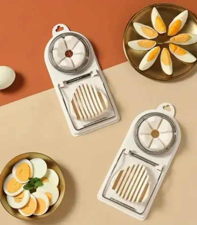 2-in-1 Stainless Steel Egg Slicer for Hard-Boiled Eggs - obeepo.in