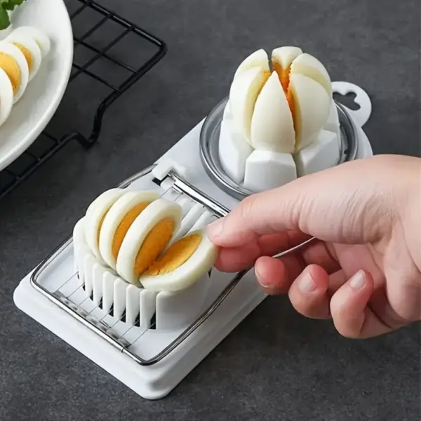 2-in-1 Stainless Steel Egg Slicer for Hard-Boiled Eggs - obeepo.in