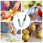 2-in-1 ceramic fruit knife with sawtooth peeler for apples and potatoes - obeepo.in