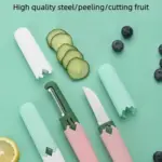 2-in-1 ceramic fruit knife with sawtooth peeler for apples and potatoes - obeepo.in
