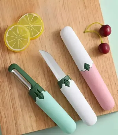 2-in-1 ceramic fruit knife with sawtooth peeler for apples and potatoes - obeepo.in