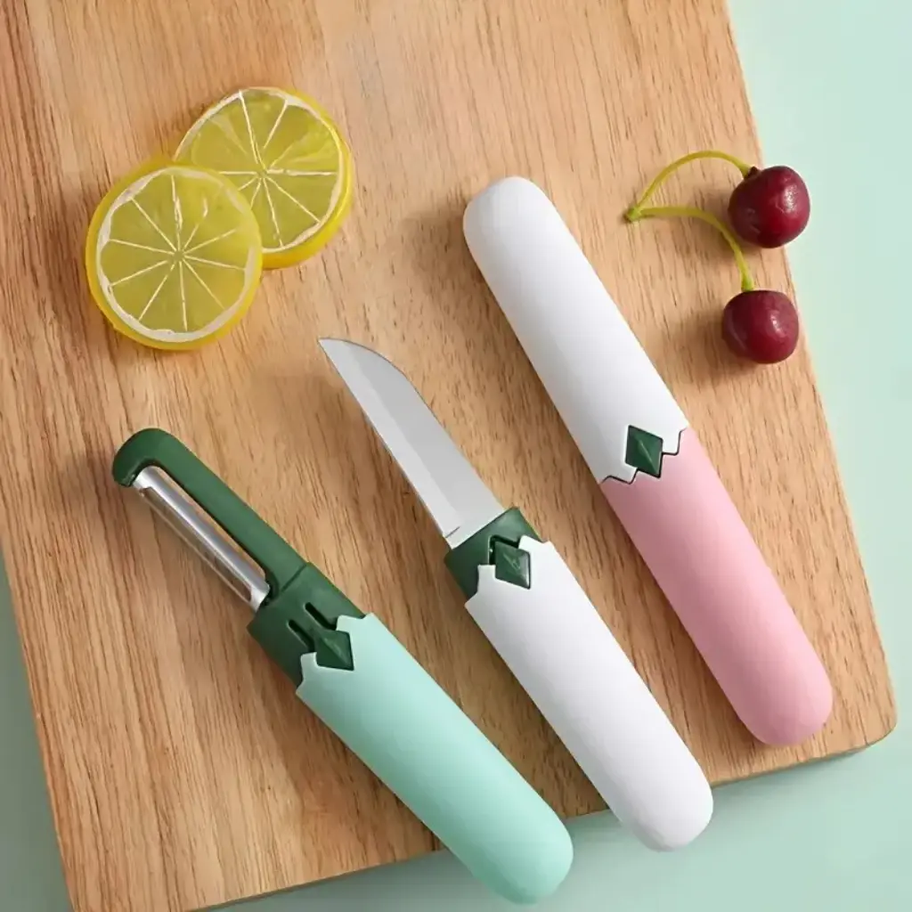 2-in-1 ceramic fruit knife with sawtooth peeler for apples and potatoes - obeepo.in