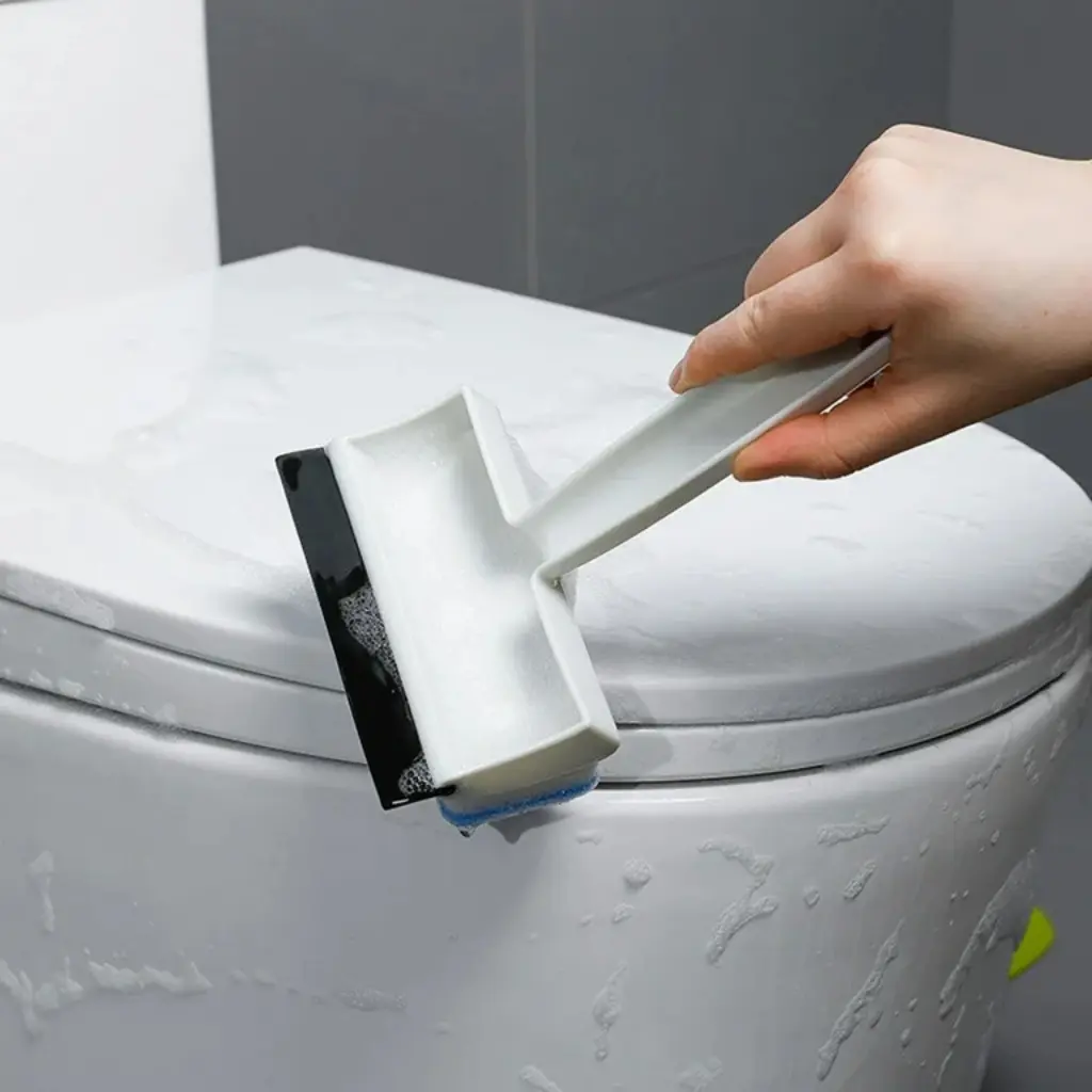 Dual-Sided Glass Wiper and Cleaning Brush for Windows and Tiles - obeepo.in