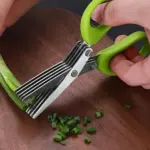 Stainless steel 5-blade herb scissors with cleaning comb - obeepo.in