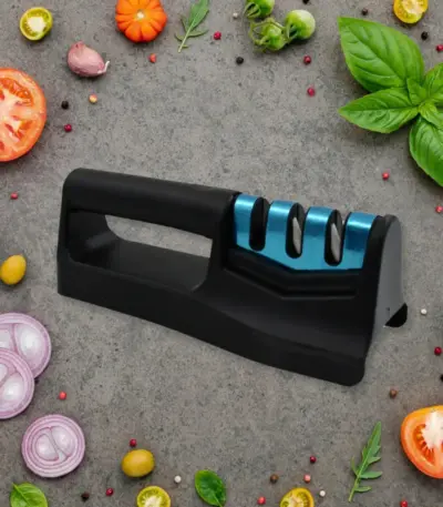 3-Step Compact Knife Sharpener for Kitchen and Pocket Knives - obeepo.in