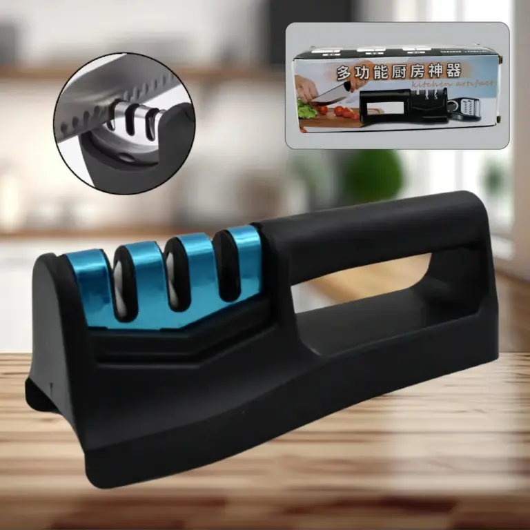 3-Step Compact Knife Sharpener for Kitchen and Pocket Knives - obeepo.in