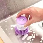 Cleaning Brush with Built-In Liquid Soap Dispenser for Pots and Dishes - obeepo.in