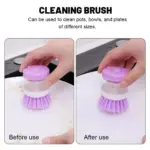 Cleaning Brush with Built-In Liquid Soap Dispenser for Pots and Dishes - obeepo.in