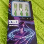 3-in-1 LED charging cable emitting soft light while charging multiple devices. - Obeepo.in