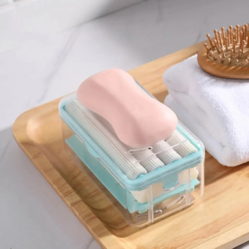 2-in-1 portable soap dish with roller and drainage design - obeepo.in