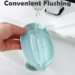 Leaf-shaped self-draining soap holder with suction cup base - obeepo.in