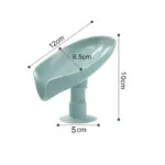 Leaf-shaped self-draining soap holder with suction cup base - obeepo.in