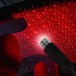 USB Star Projector Night Light creating a romantic starry atmosphere in a car or bedroom. - Obeepo.in