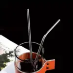 Reusable stainless steel straws with a cleaning brush - obeepo.in