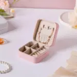 Cute little PU Leather Travel Jewelry Box for rings, necklaces, and makeup accessories - obeepo.in