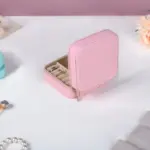 Cute little PU Leather Travel Jewelry Box for rings, necklaces, and makeup accessories - obeepo.in