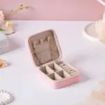 Cute little PU Leather Travel Jewelry Box for rings, necklaces, and makeup accessories - obeepo.in