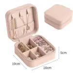 Cute little PU Leather Travel Jewelry Box for rings, necklaces, and makeup accessories - obeepo.in